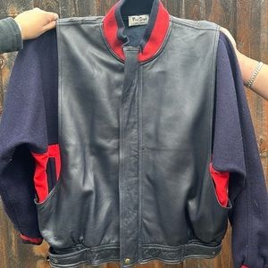 XL Fred Segal Santa Monica Vintage leather & wool jacket